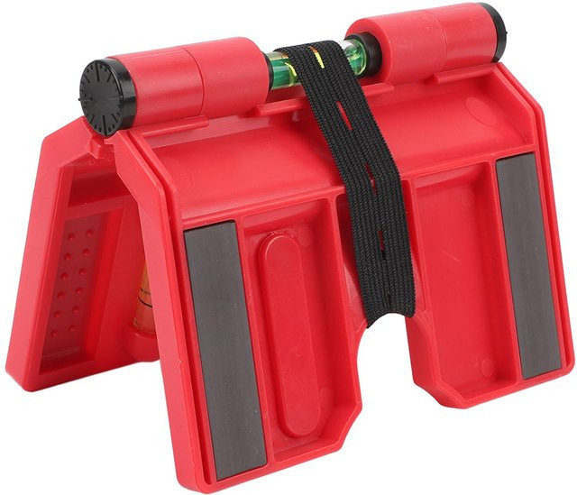 Magnetische Wasserwaage Professional von Fishine mit 3 Libellen und Elastikschlaufe in Rot - Bild 1