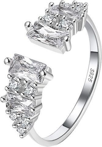 Allbestart Ring 925 Silber, Diamant, Zirkonia, Weiß, Damen - Bild 1