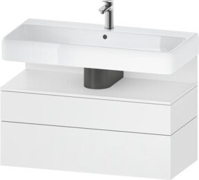 Duravit Waschtischunterschrank Qatego in Weiß mit 1 Kasten und Nischenbereich, B/T/H: 99 x 47 x 59 cm - Bild 1