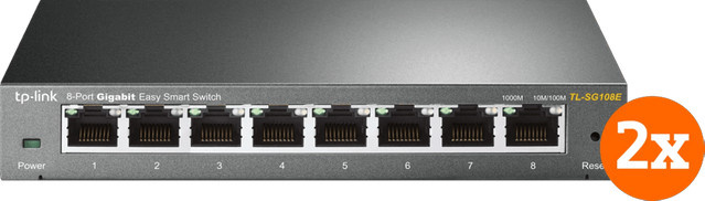 TP-Link TL-SG108E Duo-Pack 8-Port Gigabit Ethernet LAN Switch in Schwarz - Bild 1