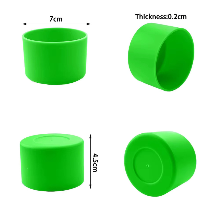 4er-Set Silikon Tassenboden Schutzhüllen in Grün für Glas, Wasser und Teeflaschen, Durchmesser: 7 cm, Marke ChengHaoRan - Bild 5