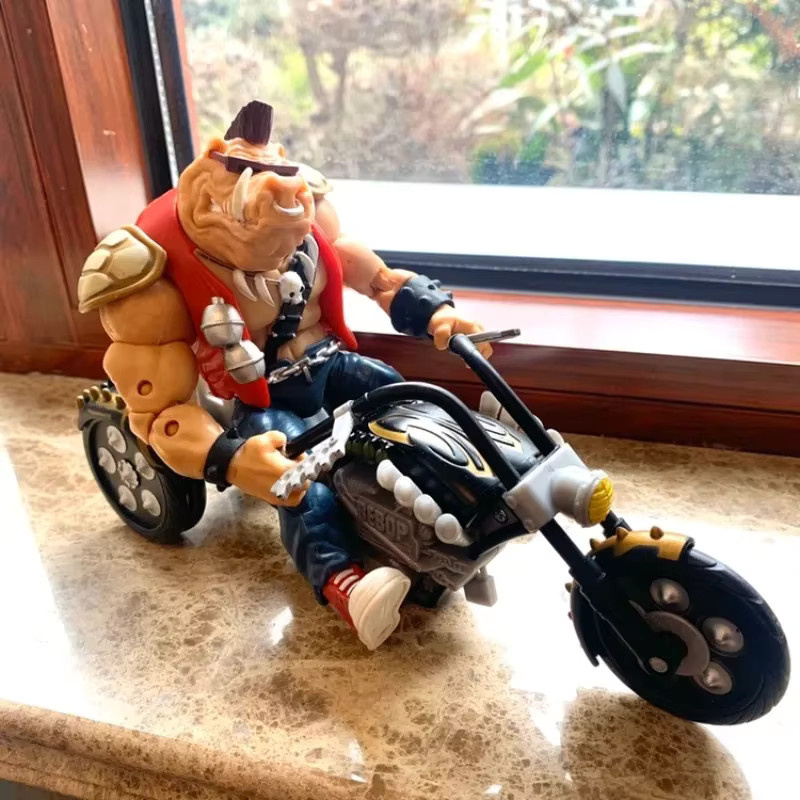 Bandai Teenage Mutant Ninja Turtles Bebop Rocksteady Splinter Motorrad Actionfiguren - Bild 2