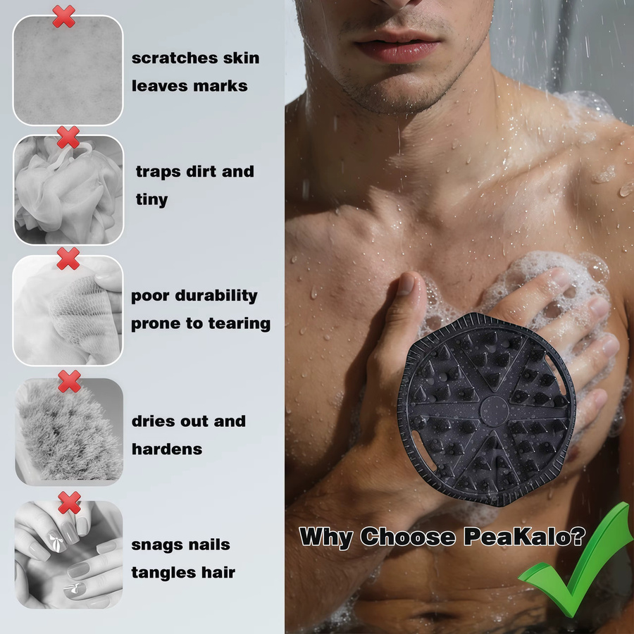 Silikon-Körperwäscher und Kopfhaut-Massagegerät, Unisex - Bild 3