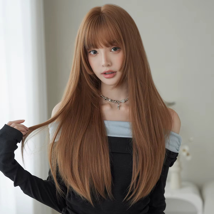 7JHH WIGS Perücke, lange geschichtete Haare, honigbraun, Damen - Bild 2