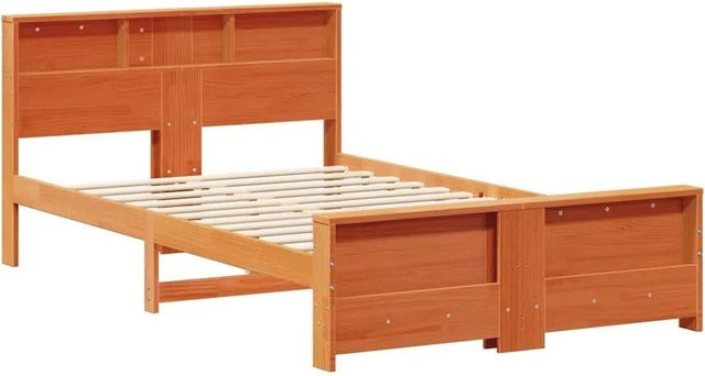 vidaXL Bettrahmen mit Kopfteil aus Kiefernholz in Wachsbraun, B/T/H: 140 x 190 x 207,5 cm - Bild 1