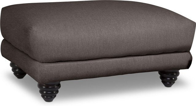 Hockerbank SANSIBAR AARHUS in Grau mit Holz und Stoff, B/T/H: 100 x 46 x 70 cm - Bild 1