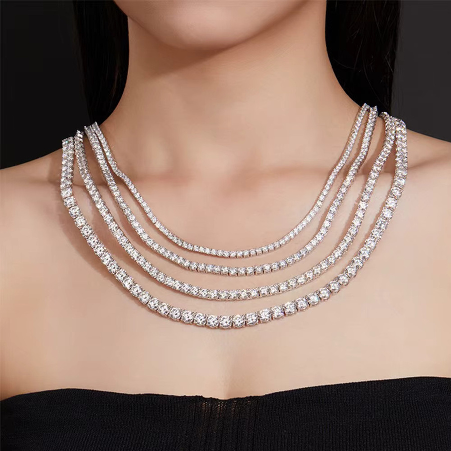SEMNI Tennis-Kettenhalskette, 925 Silber, Moissanit-Diamant, Unisex - Bild 5