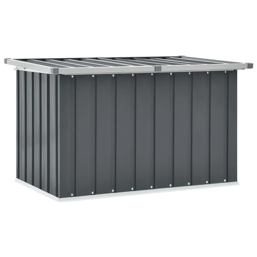vidaXL Gartenbox aus verzinktem Stahl und Kunststoff, Grau, B: 109 cm, T: 67 cm, H: 65 cm - Bild 2