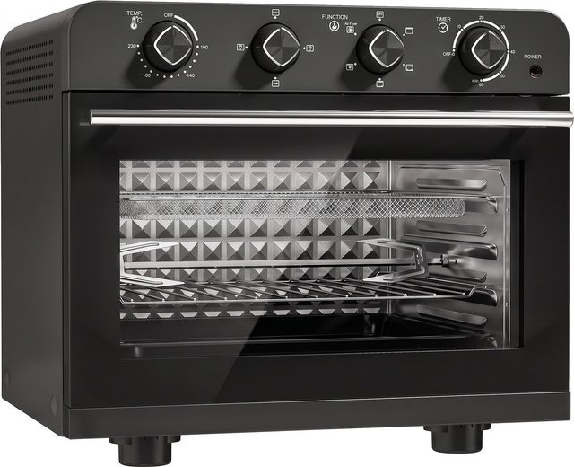 HOMCOM Heißluftfritteuse Airfryer mit Umluft und Grillfunktion, 1800 W, 36 Liter, Schwarz - Bild 1