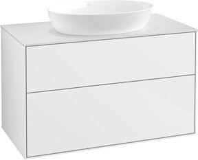 V&B Waschtischunterschrank Finion in Weiß lackiert, Breite: 100 cm, Tiefe: 50,1 cm - Bild 1