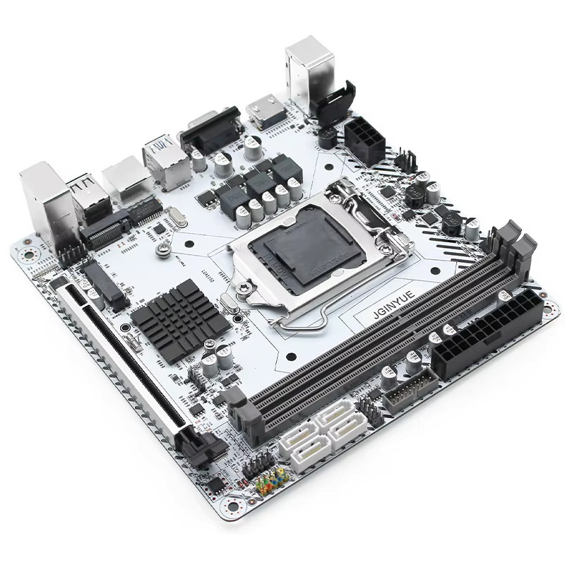 JGINYUE H97I PLUS Mini-ITX Motherboard für Intel i3 i5 i7 E3 CPU, LGA 1150, DDR3 1600 MHz, M.2 NVME, SATA, USB 3.0, VGA, HDMI, Weiß - Bild 2