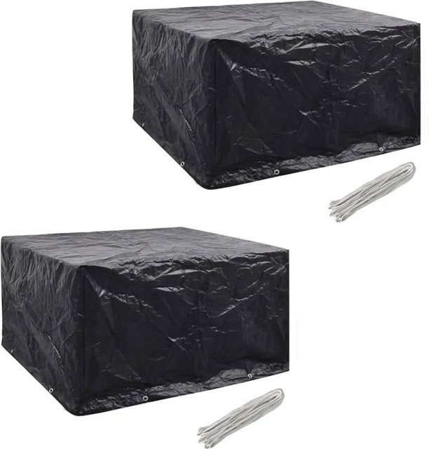 2er-Set vidaXL Gartenmöbel-Abdeckungen für 6 Personen aus wasserabweisendem Polyethylen in Schwarz - Bild 1