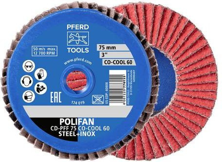 PFERD Schleifscheiben-Set blau, Durchmesser: 75 mm, Körnung: 60, 10 Stück - Bild 1