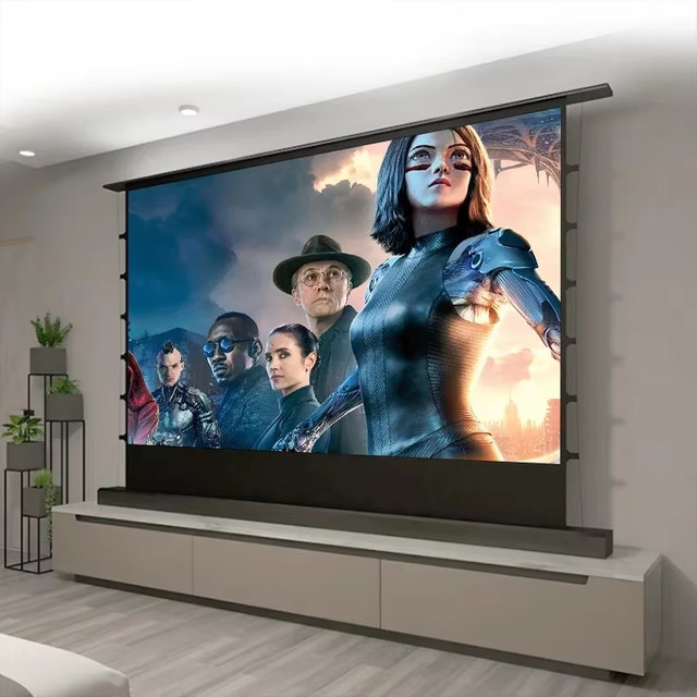 Yovanxer Elektrische ALR CLR Projektionsleinwand Bodensteigend, 150 Zoll, Grau, HD 3D 4K 8K, Kristall Umgebungslicht Abweisend - Bild 1
