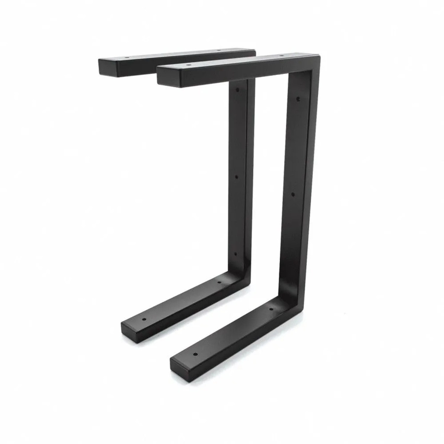 HEVVA Waschtischhalterung LAHN 2er Set Schwarz matt aus Metall, Tiefe: 25 cm - Bild 2
