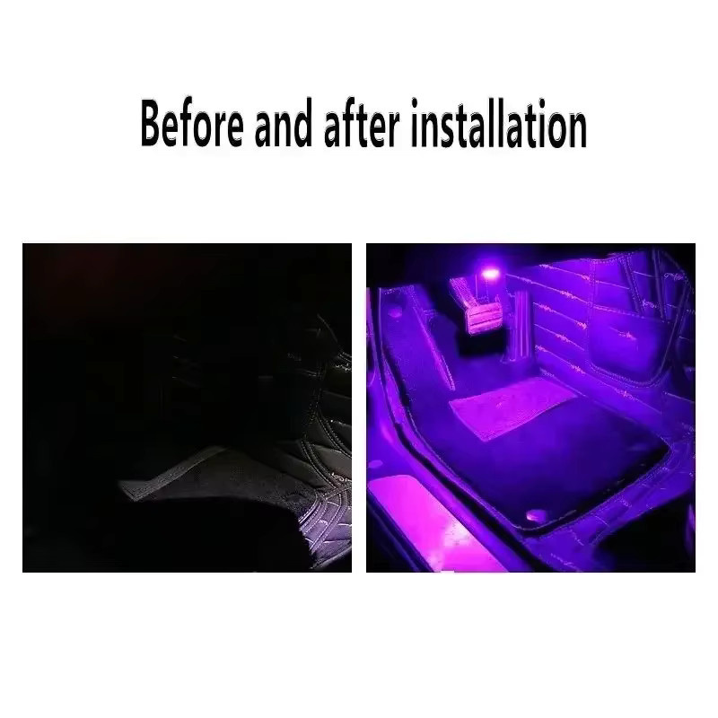 QYJSD LED Auto Ambientebeleuchtung RGB USB Fußraumleuchte in Schwarz - Bild 4