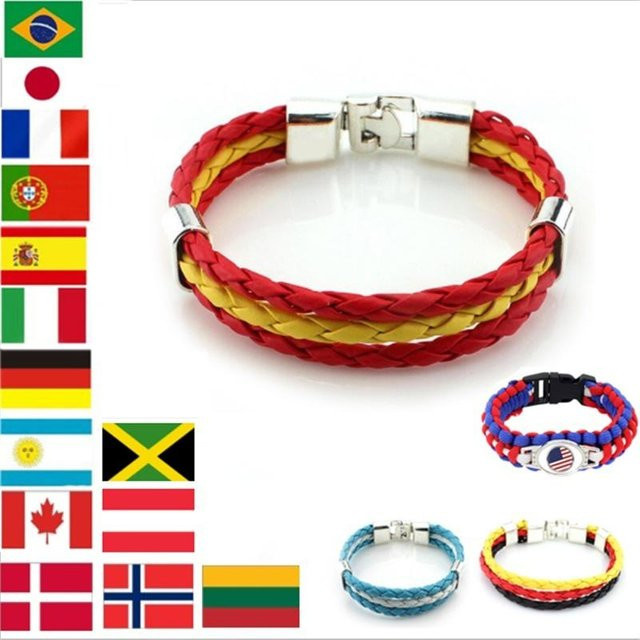 Webarmband Leder, Bunt, Damen Herren - Bild 1