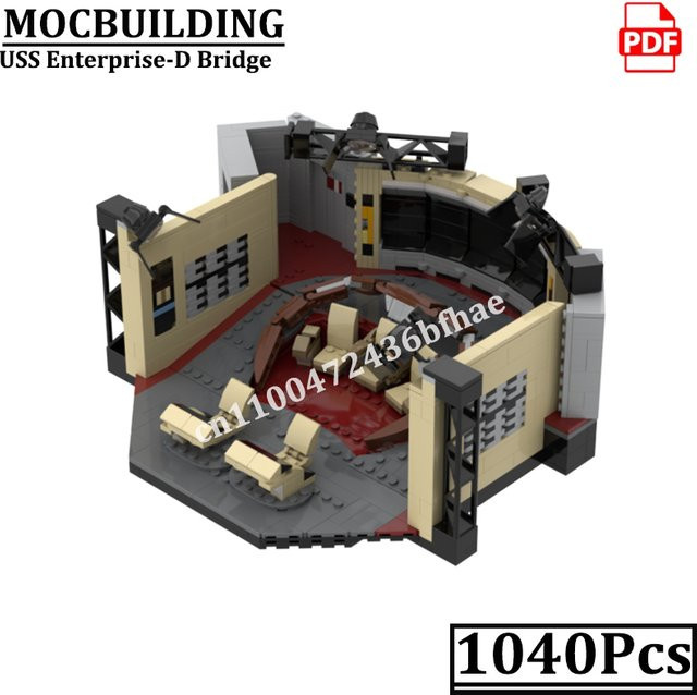 MOCBUILDING USS Enterprise-D Bridge Blocks Diorama Scene Model, Raumschiff - Bild 1
