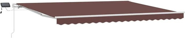 vidaXL Markise manuell mit LED in Braun aus Aluminium und Polyester B/H: 450 x 300 cm