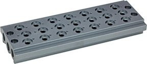 Riegler Mehrfach-Grundplatte für Wegeventile in Silber mit 7 Ventilpositionen und G 1/4 Anschluss - Bild 1
