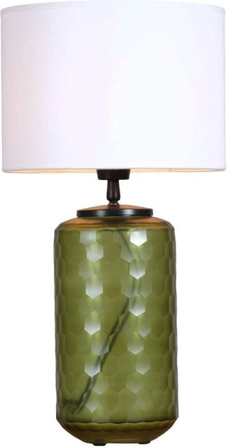 PR Home Gabby Tischleuchte in Weiß mit Glas und Metall, Breite: 30 cm - Bild 1