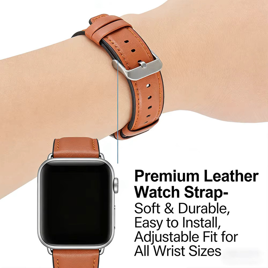 Huawei Uhrenarmband Leder-Silikon, brown, Unisex, 22mm - Bild 4