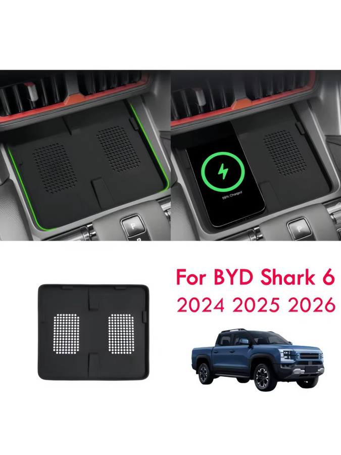 ZOCI Silikon Schutzmatte für die Mittelkonsole und das kabellose Laden des BYD Shark 6, Schwarz - Bild 6