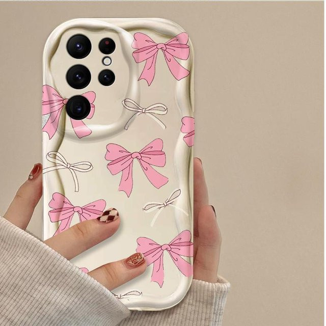 Schwarze Silikonhülle mit Schleife und Herz für Samsung Galaxy S26 S25 S24 S23 S22 S21 S20 Ultra Plus FE A56 A55 A54 A35 A16 - Bild 1