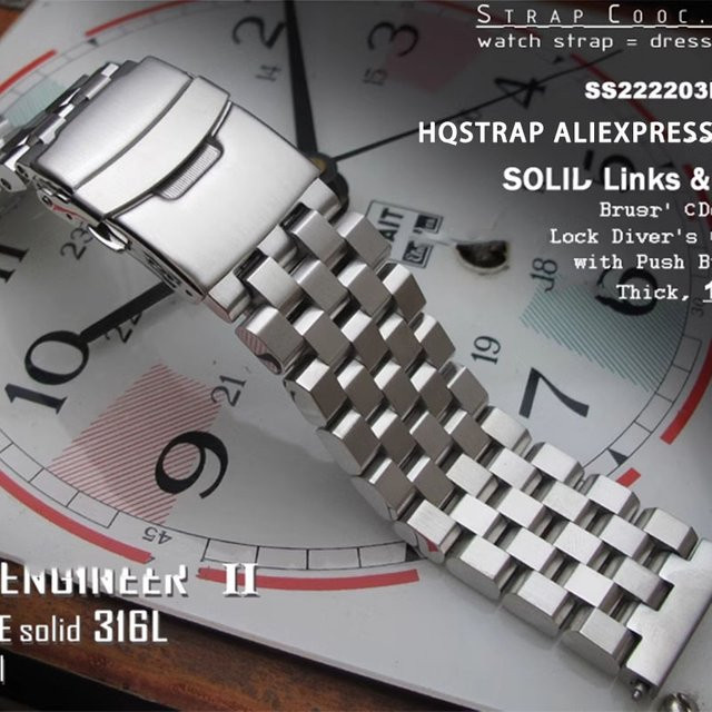 HQstrap Uhrenarmband Edelstahl, Silber, Herren - Bild 1