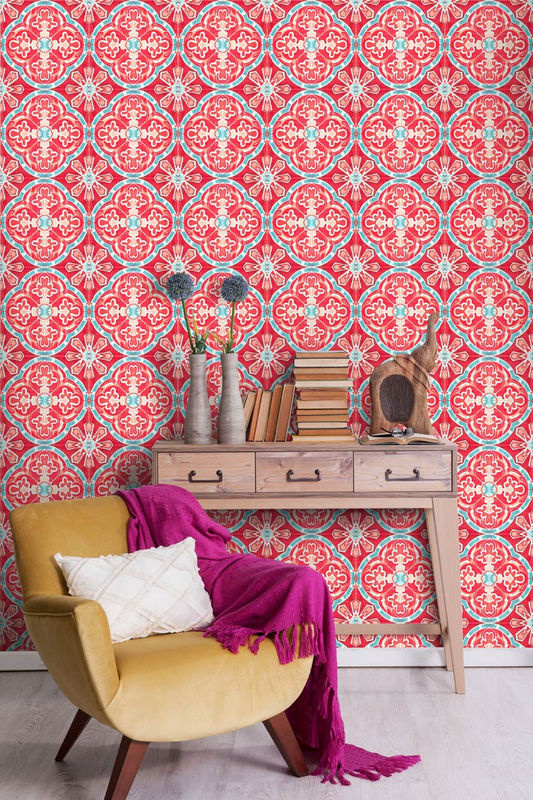 MINDTHEGAP Tapete Rufous Tile WP20055 mit geometrischem Abstract-Design in Rot - Bild 2