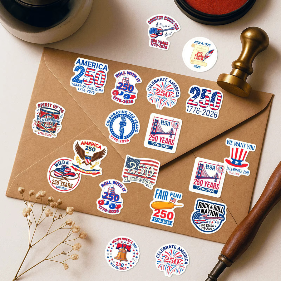 GOGOTU USA 250. Jubiläum Graffiti-Aufkleber, 50 Stück, Cartoon-Sticker - Bild 3