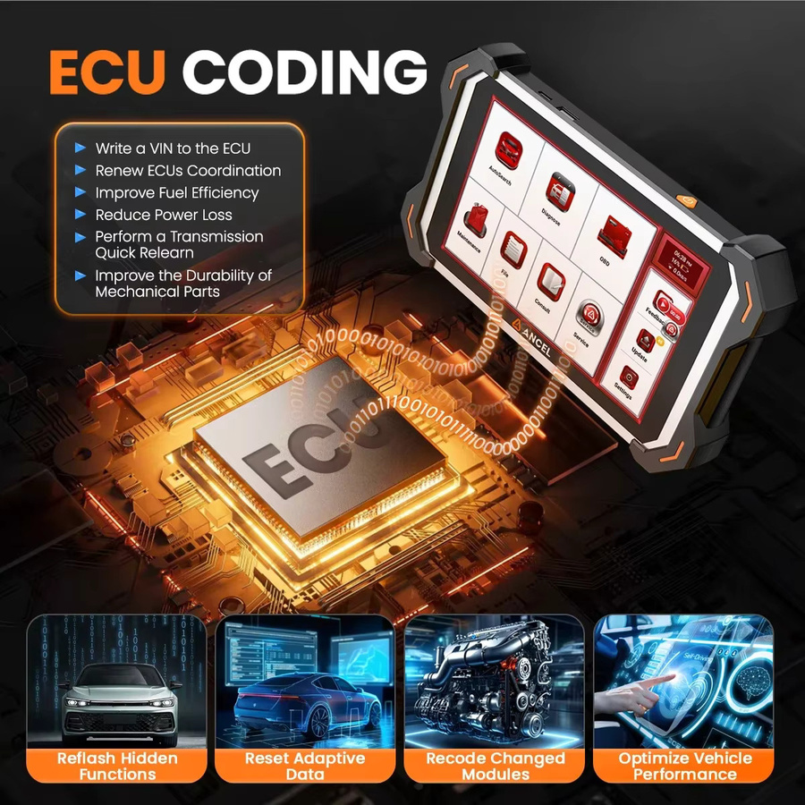 ANCEL DS600BT OBD2 Kfz-Scanner in Schwarz mit Vollsystem, CANFD, DOIP, IMMO Schlüsselprogrammierung, ECU-Codierung, bidirektionaler Steuerung und 34 Reset-Funktionen - Bild 2