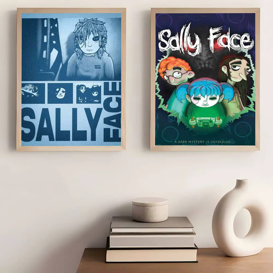 Sally Face Anime-Poster Selbstklebender Whitepaper-Aufkleber in Weiß zur DIY Raumdekoration - Bild 4