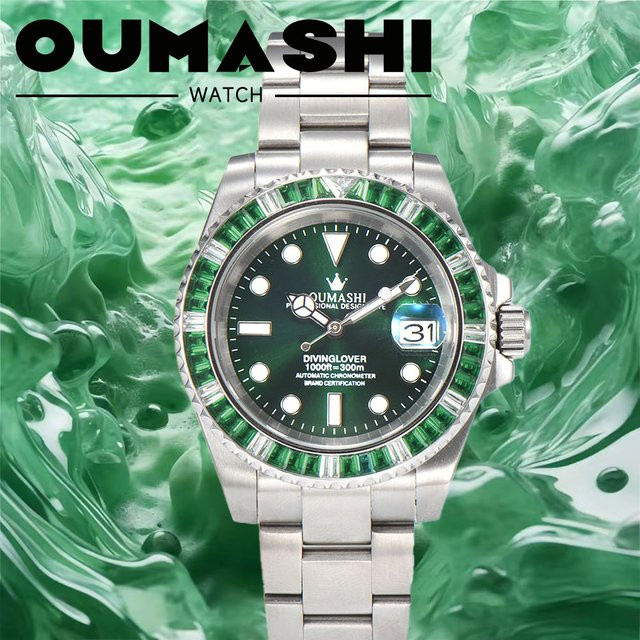 OUMASHI Armbanduhr, Automatik, Edelstahl, Edelsteinen, 40 mm, Herren - Bild 1