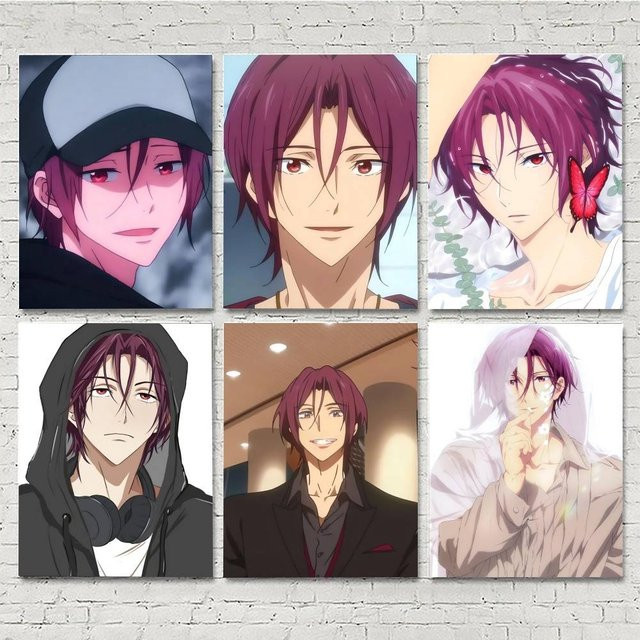 Vintage Wandkunst Dekoration Rin Matsuoka Anime Poster aus Papier, Mehrfarbig, B/H: 15 x 15 cm - Bild 1