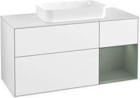 V&B Waschtischunterschrank Finion in Eiche Rustikal und Weiß Lackiert, B/T: 120 x 60 cm - Bild 1