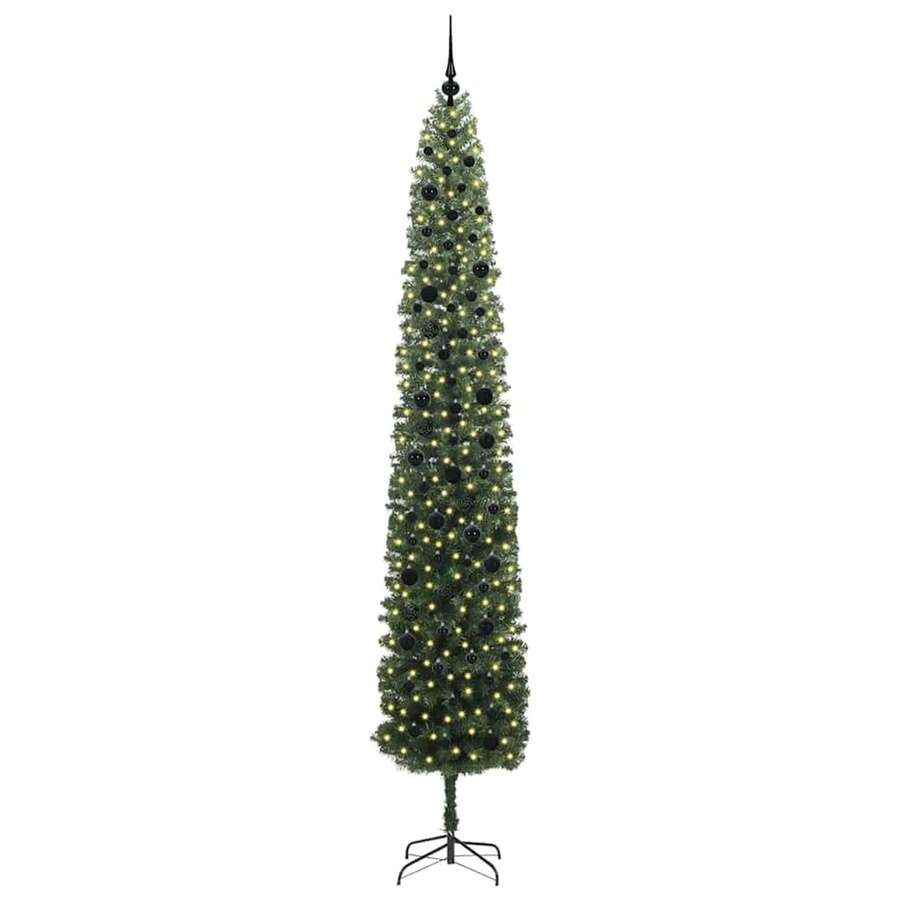 vidaXL Künstlicher Weihnachtsbaum in Grün mit 300 warmweißen LEDs und Ständer, Höhe: 270 cm - Bild 2