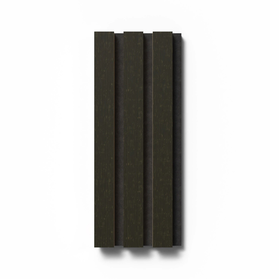 Denpanels Akustikpaneel Muster Eiche Schwarz Geölt in Braun und Schwarz aus MDF mit Filz, Breite: 29,5 cm, Höhe: 15 cm - Bild 2
