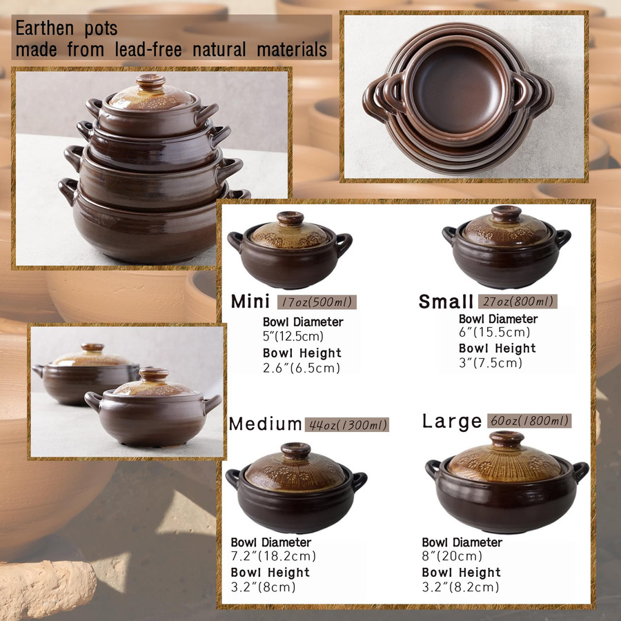 BALWOO Koreanischer Tontopf aus Keramik mit Schlammglasur in Pulverdesign, Farbe: Braun - Bild 5