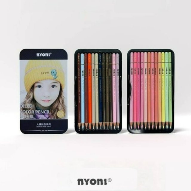 NYONI Buntstifte auf Ölbasis mit 24 Farben in Multicolour für Porträts und Skizzen - Bild 1