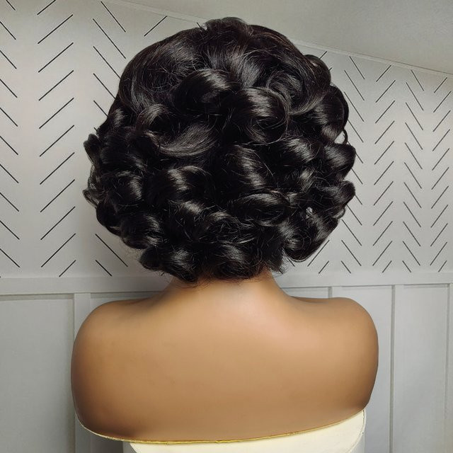 HairUGo Bouncy Curl 4x4 Lace Closure Echthaar-Perücke, Body Wave - Bild 1