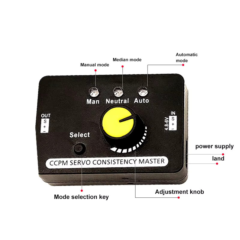 U-Angel-1988 Multi-Servo-Tester 3-Kanal mit Ecs-Konsistenz- und Geschwindigkeitsregler in Schwarz für RC-Drohnen und Hubschrauber - Bild 2