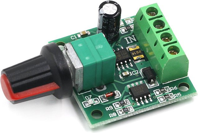 Mini-PWM-Gleichstrom-Motorregler zur Drehzahlsteuerung für 1,8V bis 12V mit 2A Stromversorgung in Grün - Bild 1