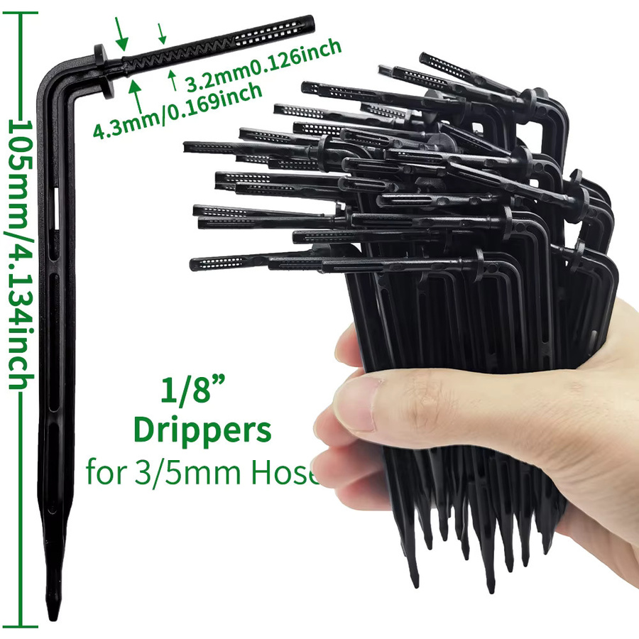 Automatisches Gewächshaus-Tropfbewässerungsset mit 4-Wege-Schlauchtruppler und PVC-Rohren für Pflanzen, Gemüse und Bonsai - Bild 1