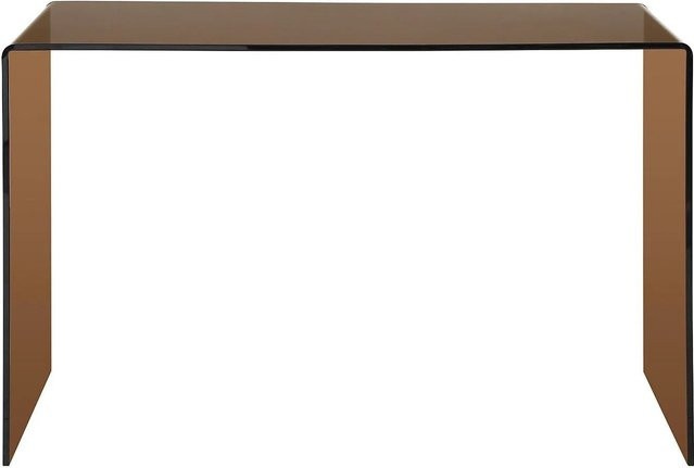 Vente-unique Schreibtisch Elstron aus Glas in Transparent und Braun mit einer Breite von 120 cm - Bild 1