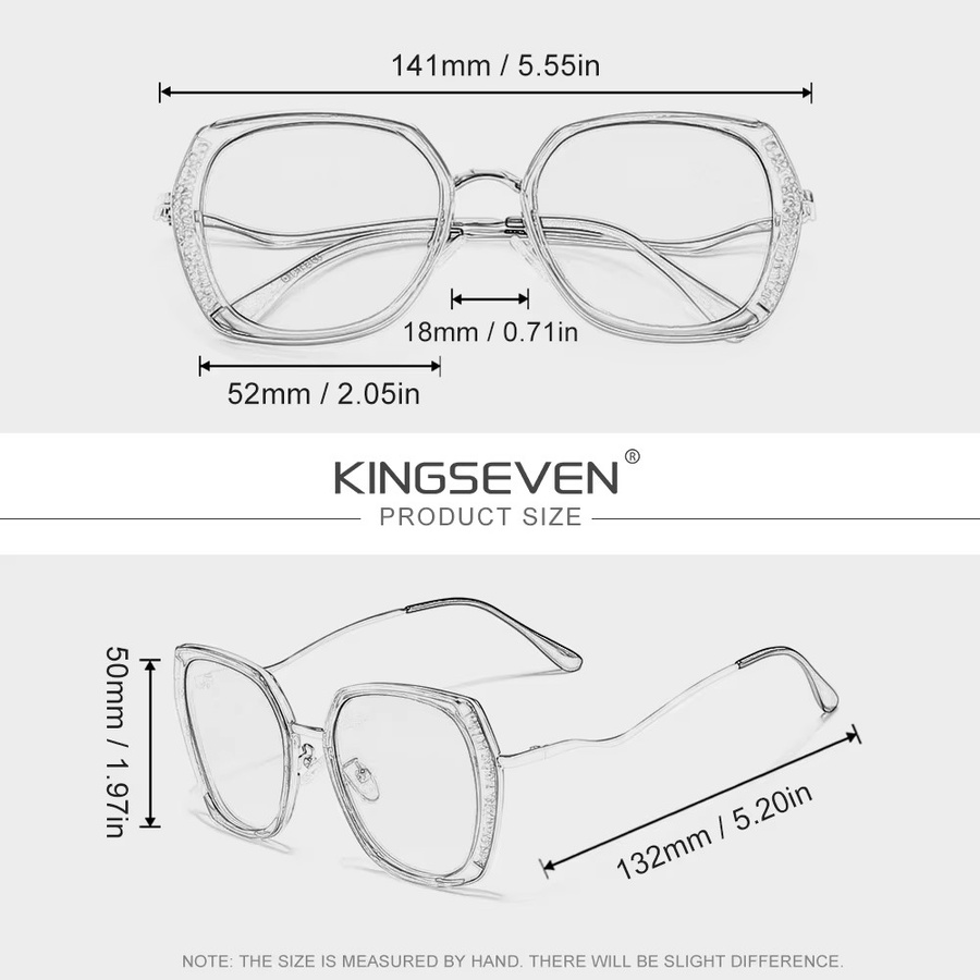 KINGSEVEN Sonnenbrille, quadratische Fassung, Vollrand, transparent, Damen - Bild 2