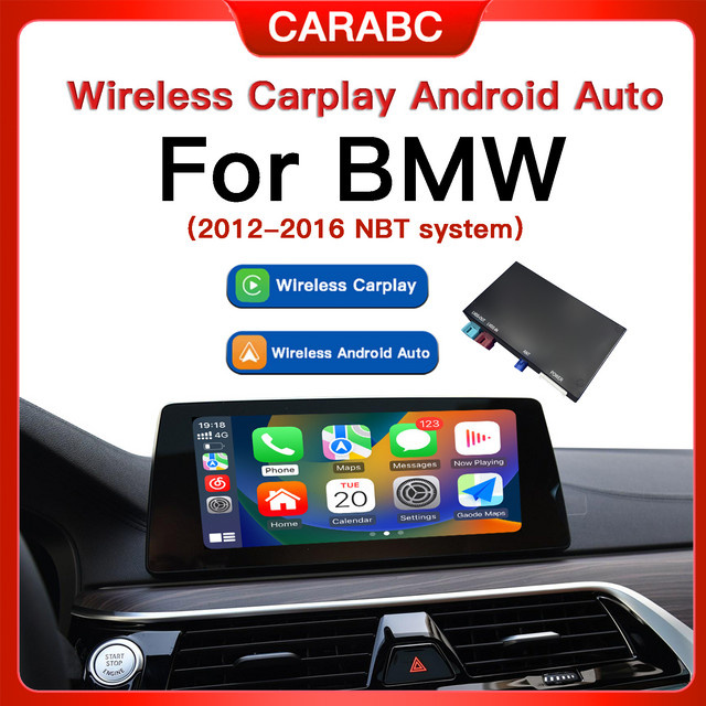 CARABC Drahtloses CarPlay und Android Auto Modul für BMW NBT 1 2 3 4 5 7 Serie, Schwarz - Bild 1