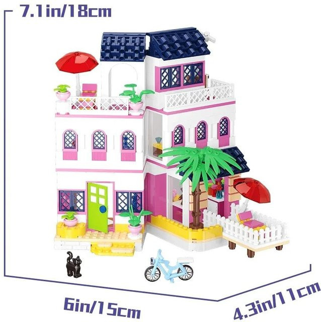 Linyi toy Stadtbereich Haus Villa Schloss Set bunt - Bild 1