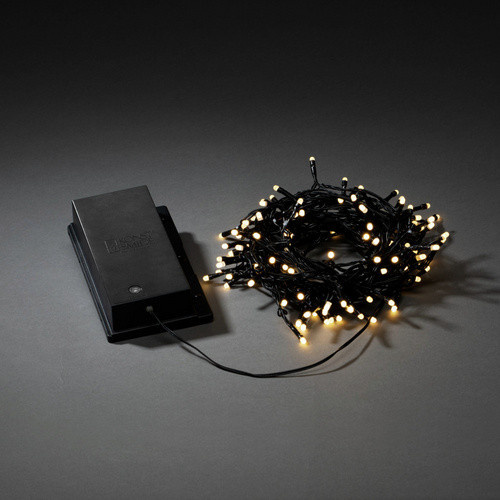 Konstsmide LED-Lichterkette in Schwarz mit warmweißem Licht, Kabellänge: 12,4 m, mit Timer und IP44 Schutzklasse - Bild 2