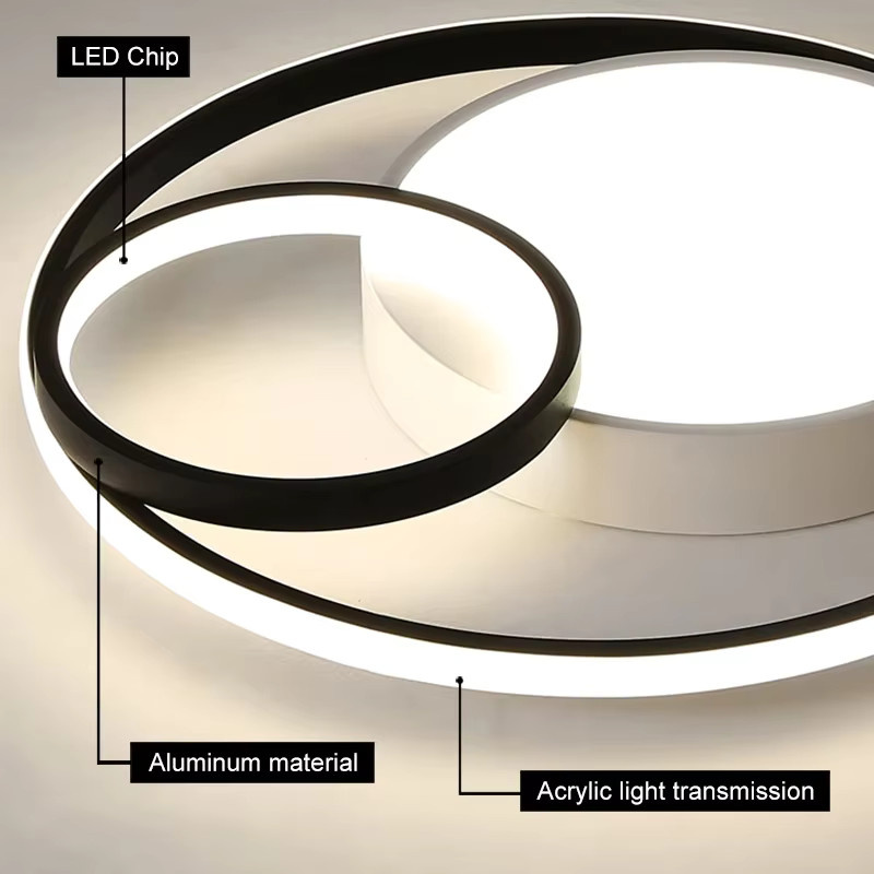 JIANKEXING LED-Deckenleuchte in Ringform, minimalistisches Design in Weiß für Schlafzimmer und Wohnzimmer - Bild 4